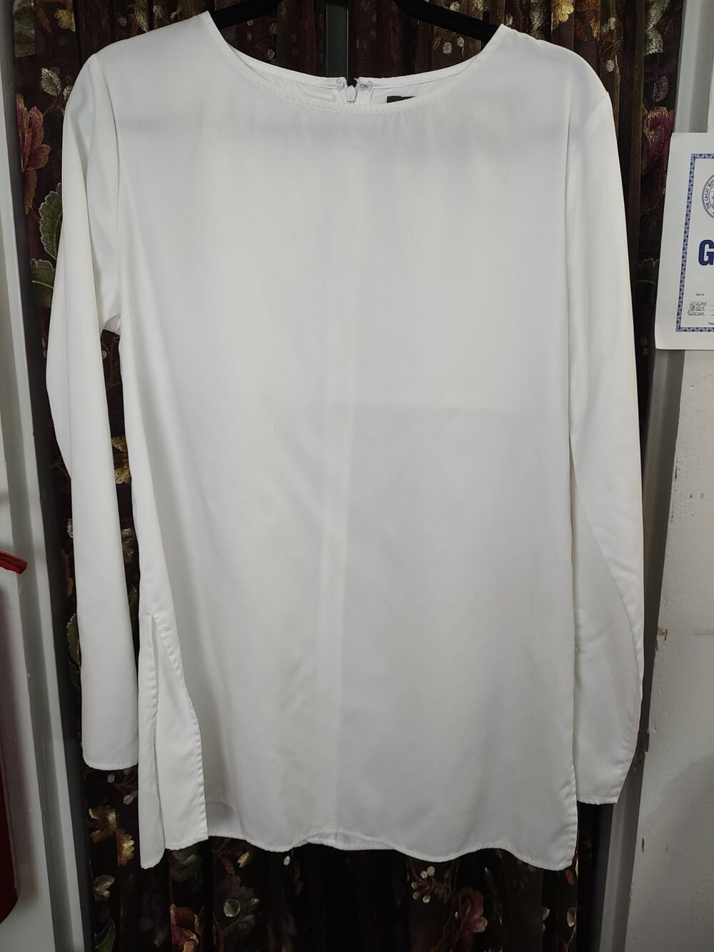 Claridge & King White Cotton Blouse New $198 Size Medium Side Slits